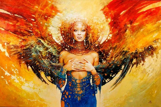 african-woman-painting-portrait-fantasy-color-shape-pattern-decorative-art-female-beautiful-wings